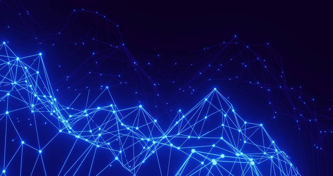 Blog 1 Vernetzte Datenpunkte als Sinnbild fuer semantische Zusammenhaenge in KI-Suchmaschinen